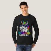 Cool Unicorn Uncle Unclecorn Mens Fun Christmas Tシャツ (正面フル)