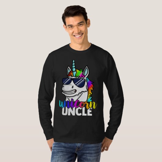 Cool Unicorn Uncle Unclecorn Mens Fun Christmas Tシャツ (正面フル)