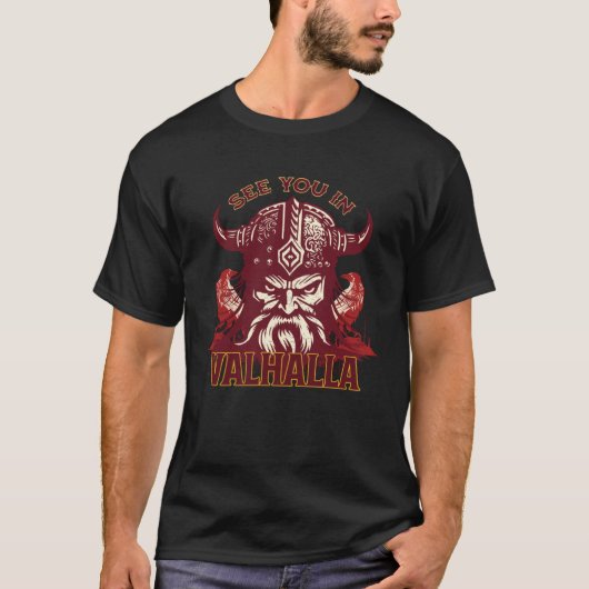 Cool Unique See You in Valhalla Viking For Him Tシャツ (正面)