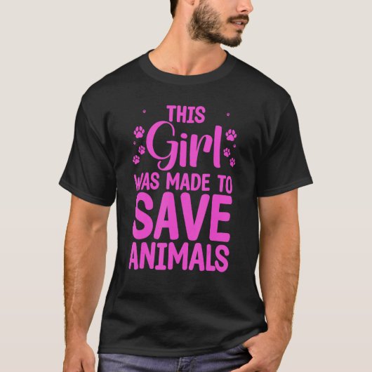 Cool Veterinarian For Girls Kids Women Save Animal Tシャツ (正面)