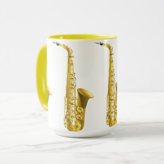 Cool Vintage Saxophone マグカップ (正面左)