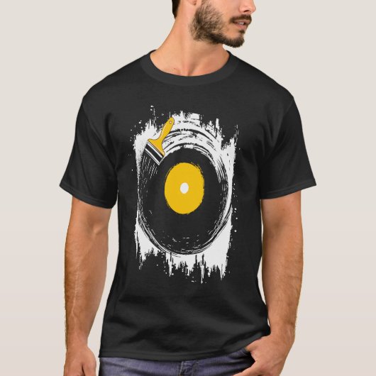 cool vinyl record graphic vinyl record music tシャツ (正面)