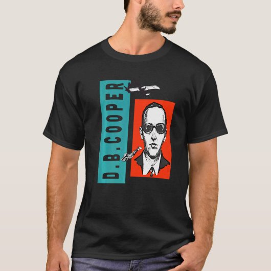Cool Wanted D B Cooper Sketch Cryptid Urban Legend Tシャツ (正面)
