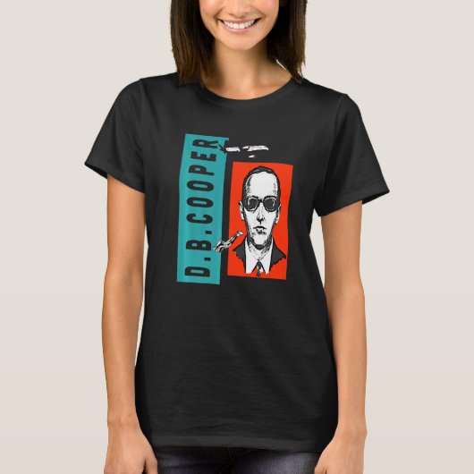 Cool Wanted D B Cooper Sketch Cryptid Urban Legend Tシャツ (正面)