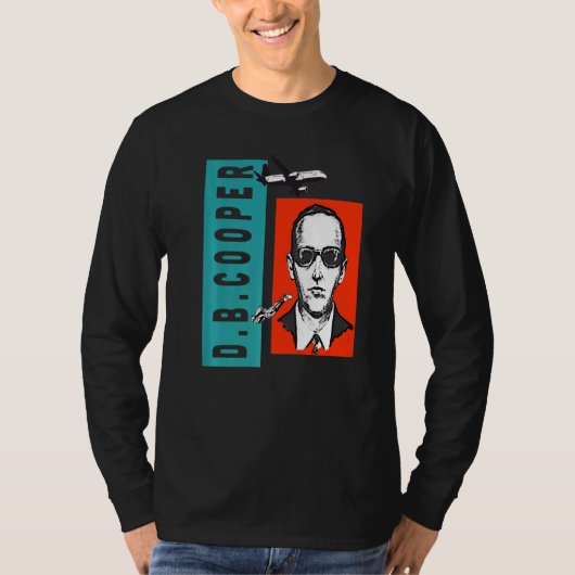 Cool Wanted D B Cooper Sketch Cryptid Urban Legend Tシャツ (正面)