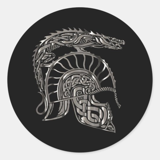 Cool Warrior Metallic Dragon Helmet ラウンドシール (正面)