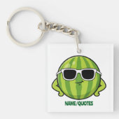 Cool Watermelon Sunglasses Cartoon Graphic キーホルダー (正面)