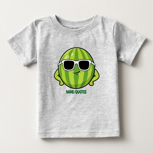 Cool Watermelon Sunglasses Cartoon Graphic ベビーTシャツ (正面)