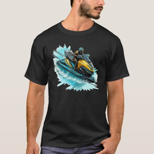 Cool Watersport with Jet Ski Motorist Tシャツ (正面)