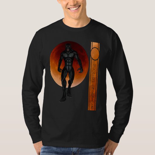 Cool Werewolf Lychan Full Moon Halloween Blood Moo Tシャツ (正面)