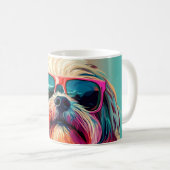 Cool West Highland White Terrier dog with sunglass コーヒーマグカップ (正面右)