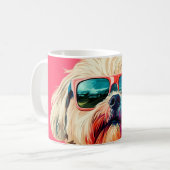 Cool West Highland White Terrier dog with sunglass コーヒーマグカップ (正面左)