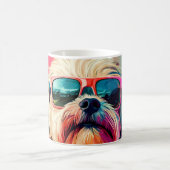 Cool West Highland White Terrier dog with sunglass コーヒーマグカップ (中央)