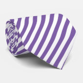 Cool white purple stripe pattern neck tie  ネクタイ (ロール)