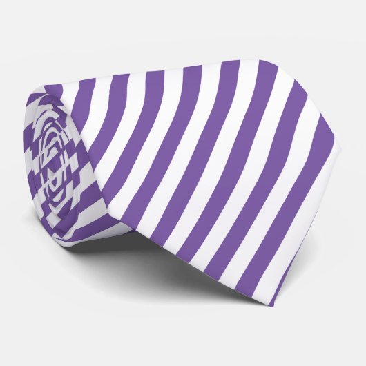 Cool white purple stripe pattern neck tie  ネクタイ (ロール)
