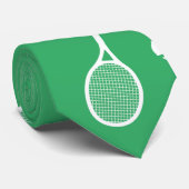 Cool White Retro Tennis Racquets Pattern Green  ネクタイ (ロール)
