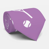 Cool White Retro Tennis Racquets Pattern Lavender ネクタイ (ロール)