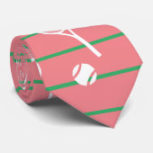 Cool White Tennis Racquets Pattern Stripes Pink ネクタイ (ロール)