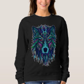 COOL WOLF  for wolves  TRIBAL PATTERN スウェットシャツ (正面)