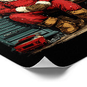 Cool Workshop Santa Claus With Wrenches Tool Costu ポスター (角)