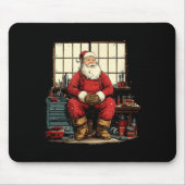 Cool Workshop Santa Claus With Wrenches Tool Costu マウスパッド (正面)