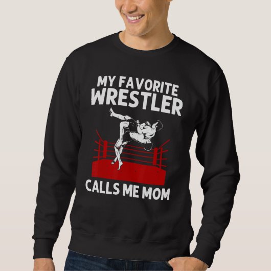 Cool Wrestling For Mom Mama Wrestler Sports Wrestl スウェットシャツ (正面)