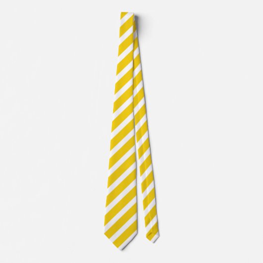 cool yellow white stripe pattern ネクタイ (正面)