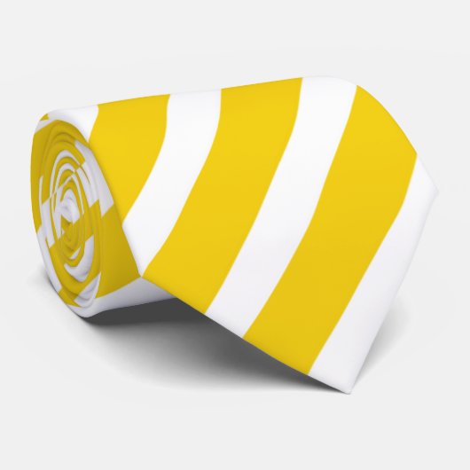 cool yellow white stripe pattern ネクタイ (ロール)