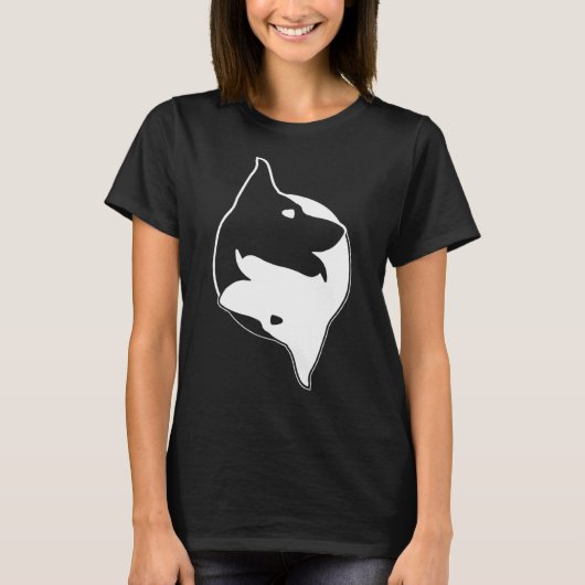 Cool Yin Yang Dog Cute Shepherd Sheepdog Tee Tシャツ (正面)