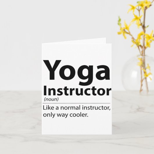 Cool Yoga Instructor Definition Funny Yoga Lover  カード (黄色い花)