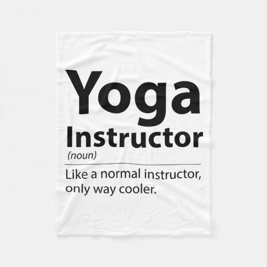 Cool Yoga Instructor Definition Funny Yoga Lover  フリースブランケット (正面)