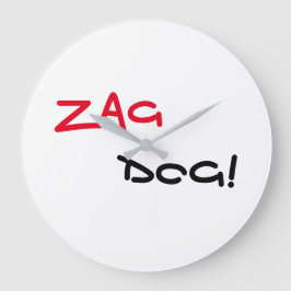 Cool Zag Dog Quartz Wall Clock ラージ壁時計