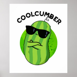 Coolcumber Funny Veggie Cucumber Pun ポスター
