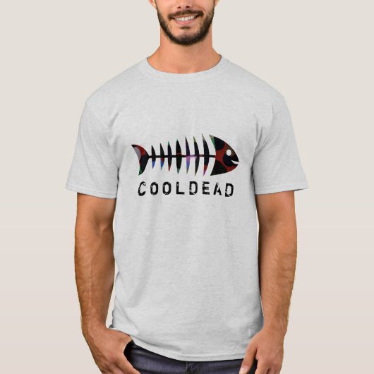 Cooldeadの魚の骨のカッコいいのスタイル Tシャツ (正面)