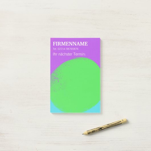 coole grün lila Klebezettel Terminerinnerung ポストイット (デスク上)