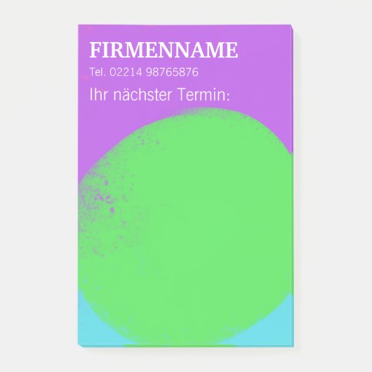 coole grün lila Klebezettel Terminerinnerung ポストイット (正面)