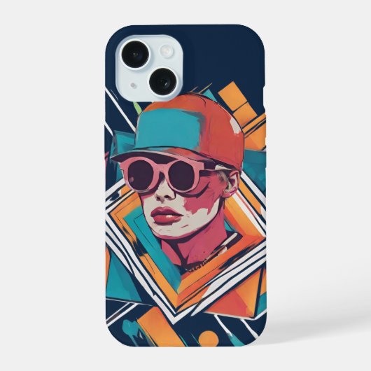 Cooler Junge, abstrakte dynamische Pop Kunst iPhone 15ケース (裏面)