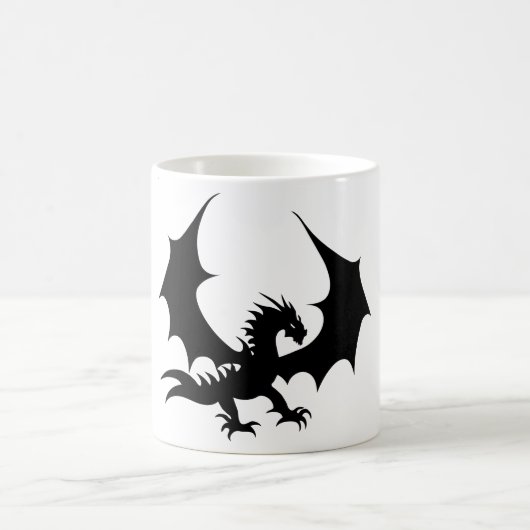 Cooler Schwarzer Drache  コーヒーマグカップ (中央)