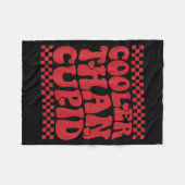 Cooler Than Cud Cute Valentine's Day Kids Boys Gir フリースブランケット (正面(横))