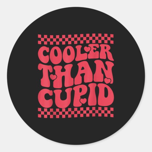 Cooler Than Cud Cute Valentine's Day Kids Boys Gir ラウンドシール (正面)