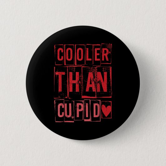 Cooler Than Cud Cute Valentine's Day Kids Boys Gir 缶バッジ (正面)