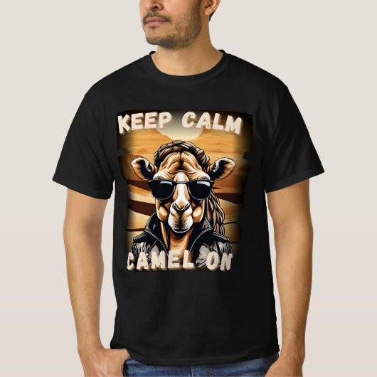 Cooles Kamel 'Keep Calm Camel On' Tシャツ (正面)
