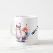 Cooles Llama mit Sonnenbrille コーヒーマグカップ (正面左)
