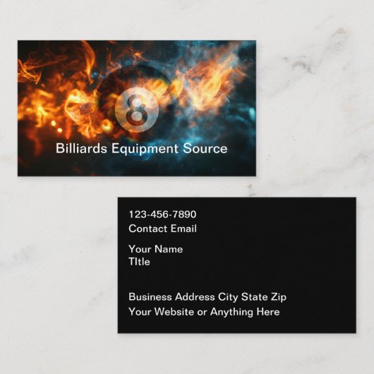 Coolest 8 Ball Billiards Business Cards 名刺 (正面/裏面)