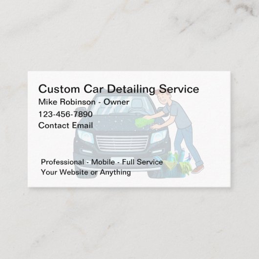 Coolest Car Wash Detailing Theme Business Cards 名刺 (正面)