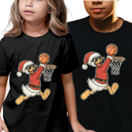 Coolest Christmas Sporty Duck Slam Dunk トライブレンドTシャツ