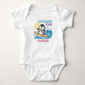 "Coolest Cub" サーフィンペンギン ベビーボディスーツ (正面)