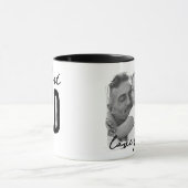 Coolest Dad Black and White Photo Typography Mug マグカップ (中央)