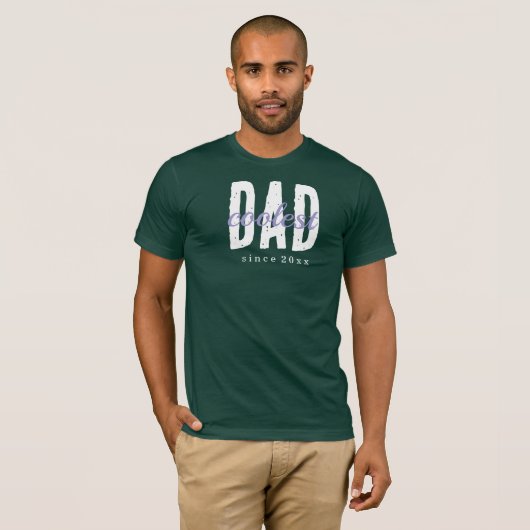 Coolest Dad Since 20XX Modern Simple Preppy Tシャツ (正面フル)