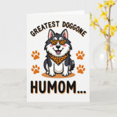 Coolest Dog Humom Ever Card カード (黄色い花)